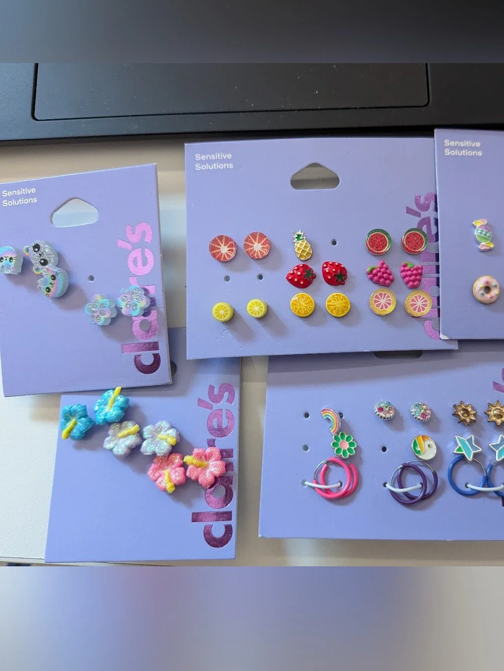 Lot Of 24 Claire's Sensitive Solution Junior Ear Rings